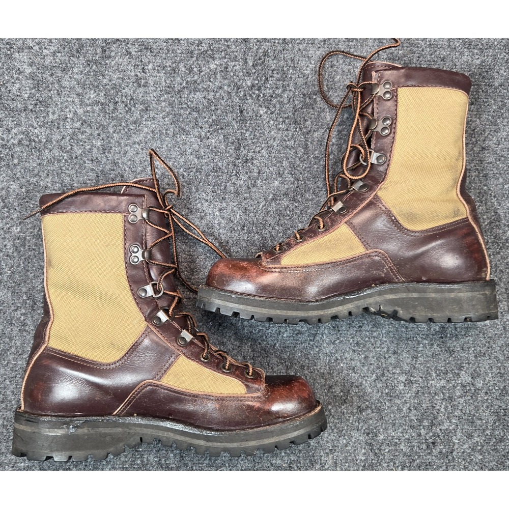 Danner Mountain Light Boots Mens 7 Brown Leather Canvas Goretex USA Hunting